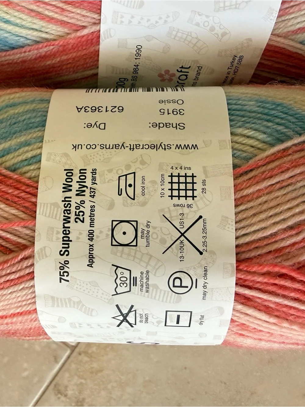 Stylecraft All Stars Multicolor Baby Yarn - Pastel Rainbow